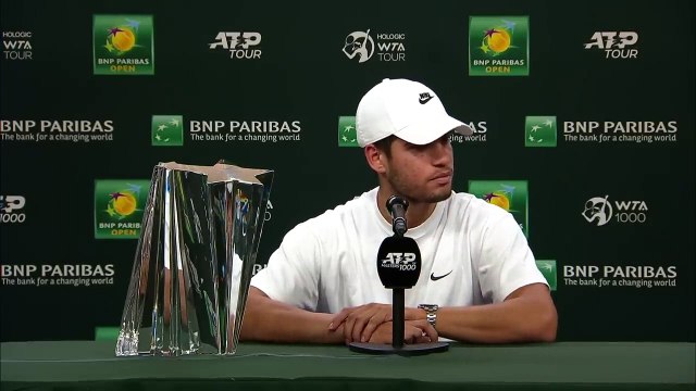 ATP - Indian Wells 2023 - Carlos Alcaraz : It feels great to be back on the No. 1, you know. Of course every player on the ATP wants to be No. 1, and for me it’s a dream come true again