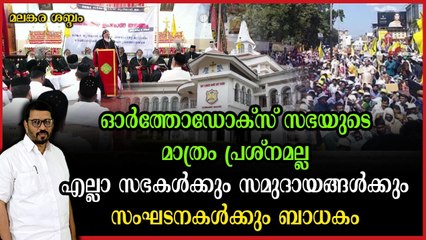 ഓർത്തോഡോക്സ് സഭയുടെ മാത്രം പ്രശ്‌നമല്ല ; എല്ലാ സഭകൾക്കും സമുദായങ്ങൾക്കും സംഘടനകൾക്കും ബാധകം