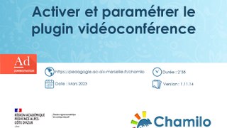Chamilo - Activer et paramétrer le plugin vidéoconférence