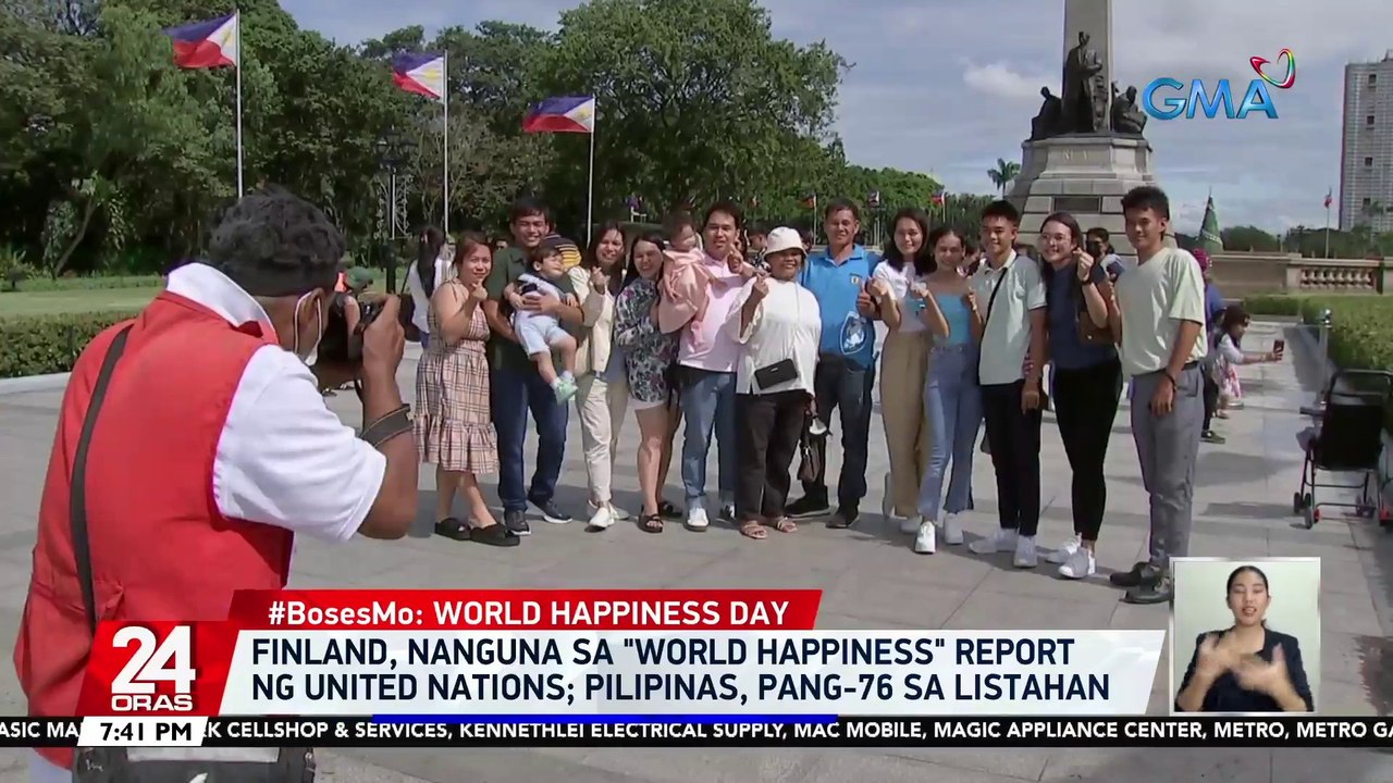 Finland, nanguna sa "World Happiness" report ng United Nations; Pilipinas, pang-76 sa listahan | 24 Oras