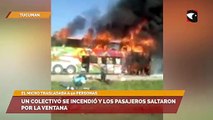 Un colectivo se incendió y los pasajeros saltaron por la ventana