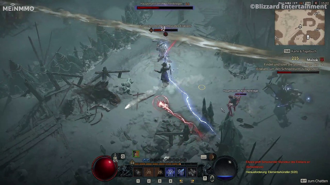 Diablo 4 Zauberin mit Schock Build gegen Malnok Stützpunkt video