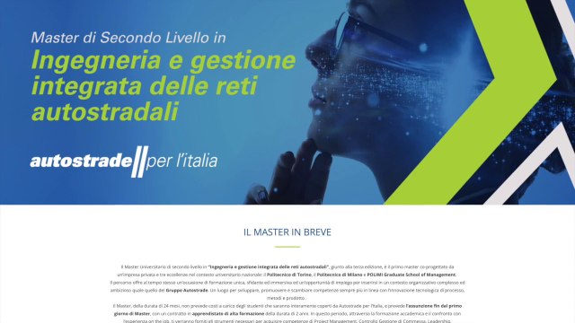 Autostrade, un master in Ingegneria e Gestione integrata delle reti