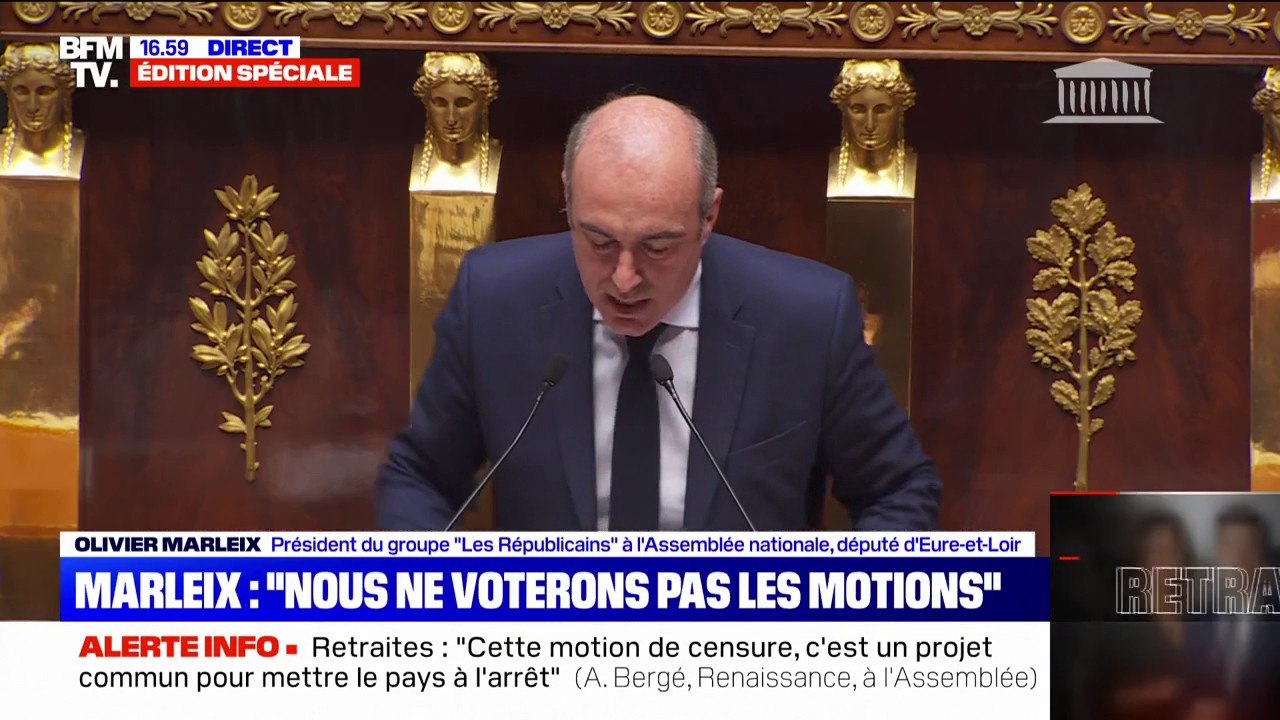 Olivier Marleix (LR): "Soyons clairs, le problème n'est pas la réforme des retraites mais le président de la République"