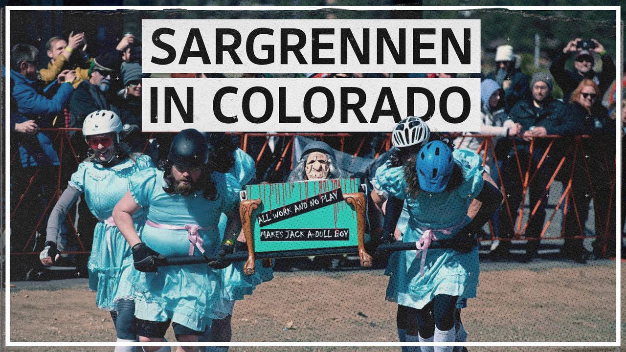 Sargrennen in Colorado bei den 'Frozen Dead Guy Days'