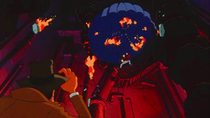 Lupin III: Farewell to Nostradasmus - descending down the tower