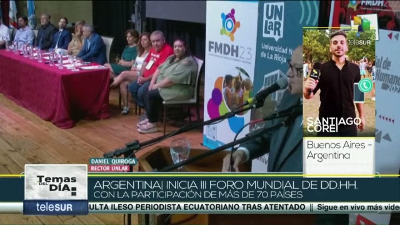 Delegaciones de más de 70 países participan en tercer Foro Mundial de DD.HH. en Argentina