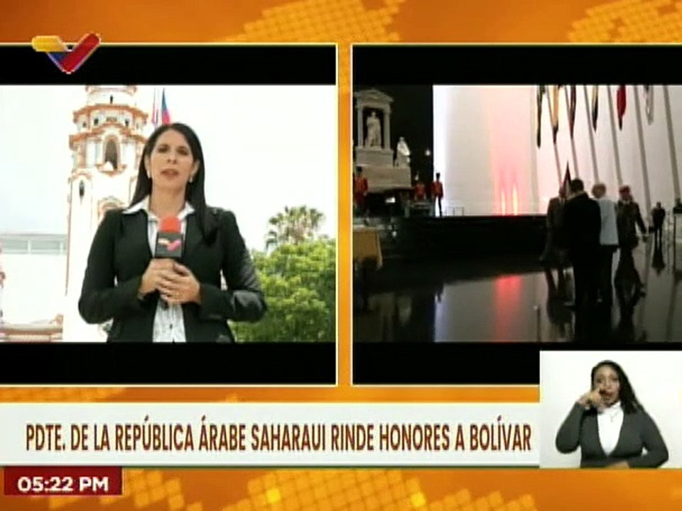 Presidente de la República Árabe Saharaui Democrática realiza ofrenda al Libertador Simón Bolívar