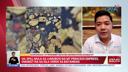 Oil spill mula sa lumubog na MT Princess Empress, umabot na sa Isla Verde sa Batangas | UB
