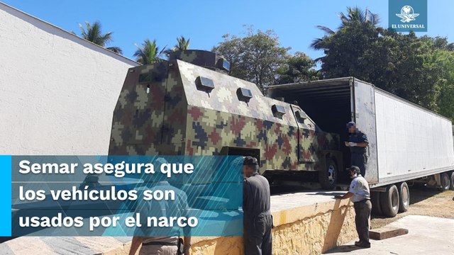 Marina decomisa dos “monstruos” con blindaje artesanal entre los límites de Jalisco y Colima