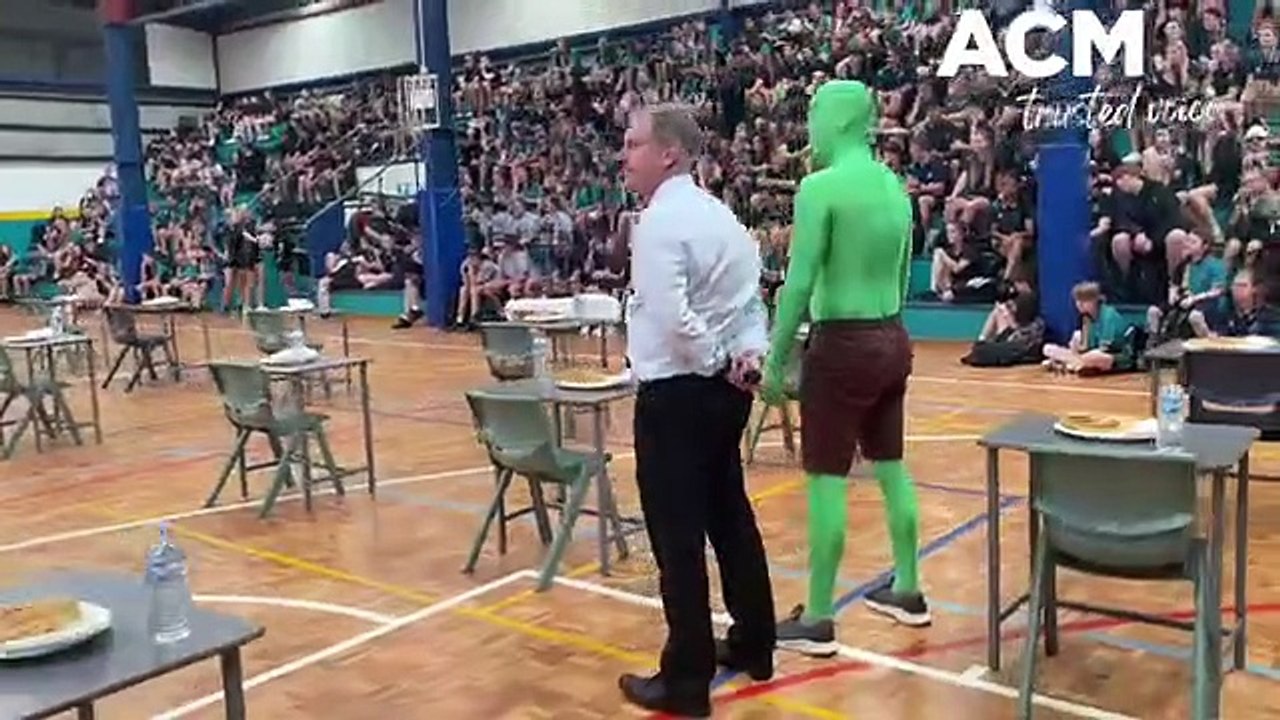 Beaudesert State High School vs McAuley College maths and pie eating challenge, March 20, 2023, Beaudesert Times