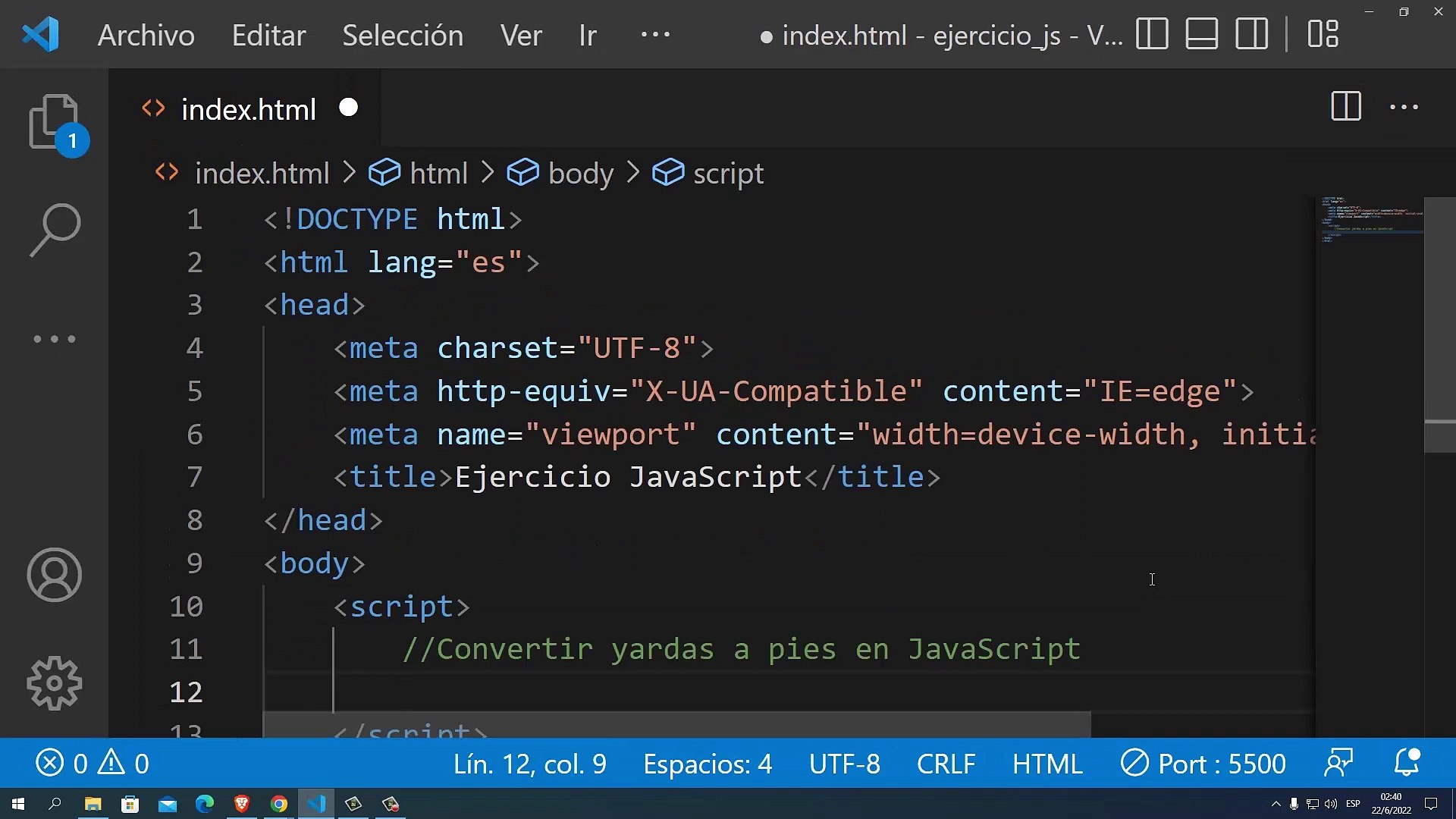 Convertir yardas a pies en JavaScript