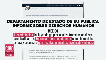 Abusos e impunidad persisten en México, señala informe del gobierno de EU