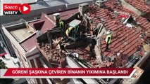 Bağcılar'da göreni şaşkına çeviren bina yıkılıyor