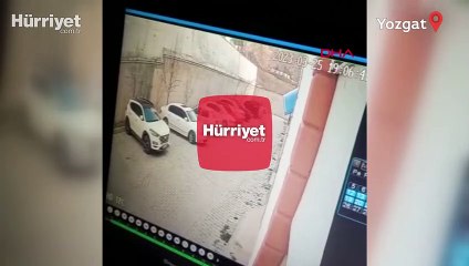 Yozgat'ta istinat duvarının çökme anı kamerada