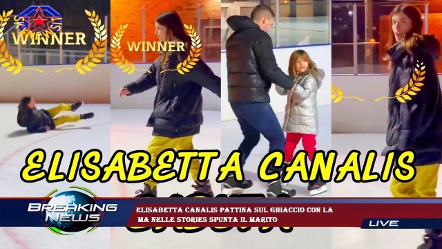 Elisabetta Canalis pattina sul ghiaccio con la ma nelle stories spunta il marito