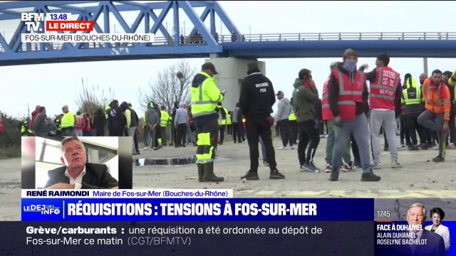 René Raimondi, maire de Fos-sur-Mer: Réquisitionner le dépôt pétrolier de Fos-sur-Mer, alors qu'on est en période de tensions, c'est un peu de la provocation