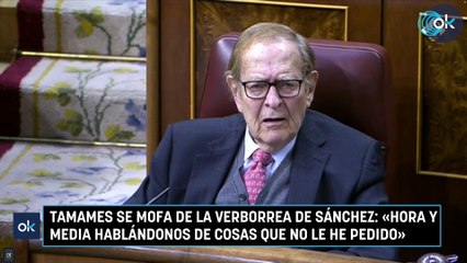 Tamames se mofa de la verborrea de Sánchez: «Hora y media hablándonos de cosas que no le he pedido»