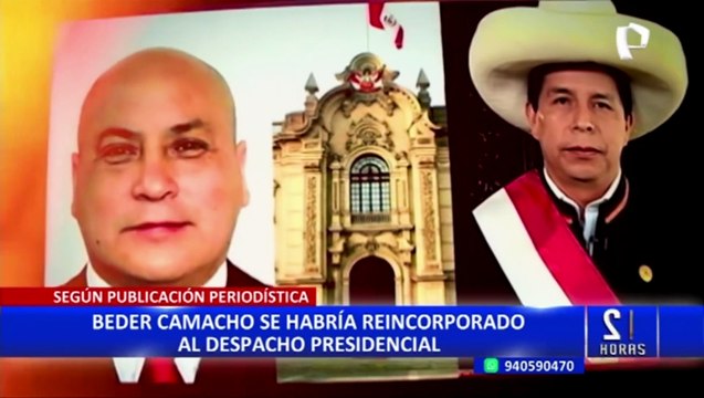 Presidencia del Perú descarta que Beder Camacho regrese a trabajar en Palacio de Gobierno