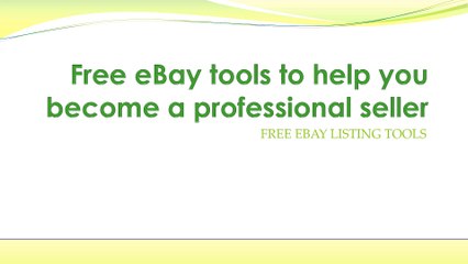 Free tools for eBay Sellers