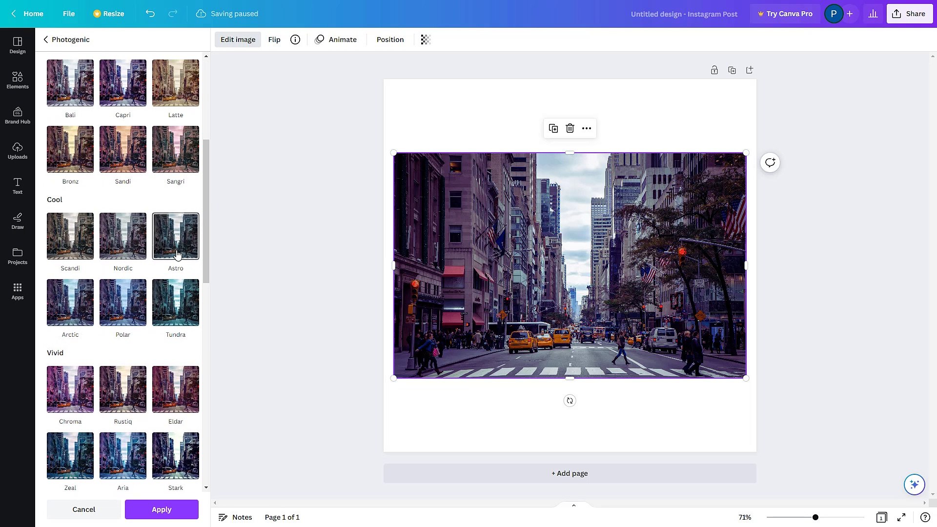 Canva Course Section 12 Photogenic Filter