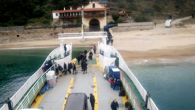 Mount Athos 2018 , the port of H.M Hilandariou or else the Serbian monastery , is several kilometers from here