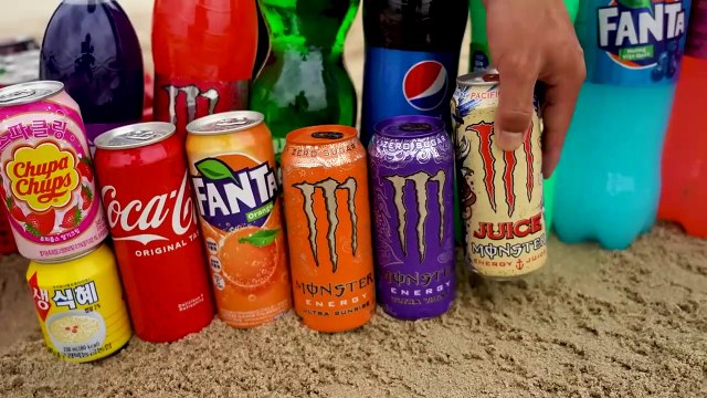 Big Underground Volcanic Eruption from Coca-Cola, Mtn Dew, Monster, Fanta, 7up, Mirinda and Mentos