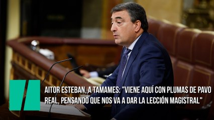 Aitor Esteban, a Tamames: "Viene aquí con plumas de pavo real, pensando que nos va a dar la lección magistral"