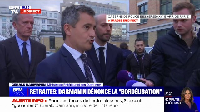 Manifestations contre la réforme des retraites: Il y a eu exactement 855 interpellations dans toute la France, pour 843 gardes à vue , affirme Gérald Darmanin