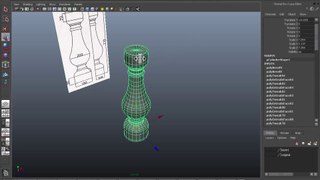 turn 2d cylinder balusters to 3d model maya