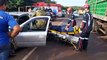 Condutor de carro fica ferido após colisão contra caminhão na PR-323, em Umuarama