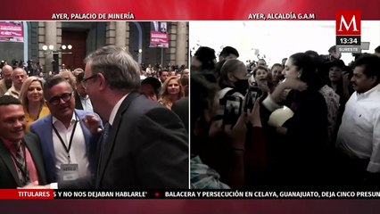 Reciben a Ebrard y Sheinbaum con gritos de "presidente" y "presidenta" en sus respectivos eventos