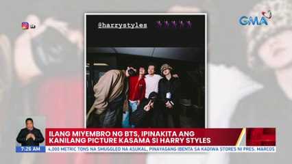 Ilang miyembro ng BTS, ipinakita ang kanilang picture kasama si Harry Styles | UB