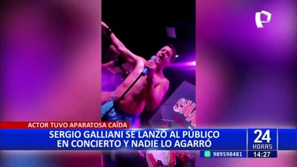 Sergio Galliani tras aparatosa caída en concierto: “no fue para nada grave”
