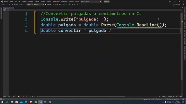 Convertir pulgadas a centímetros en C#