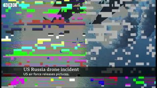 US release footage of drone crash with Russian jet – BBC News