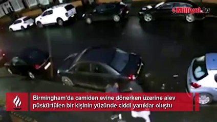Cami dönüşü korkunç saldırı! Yüzüne alev püskürttü