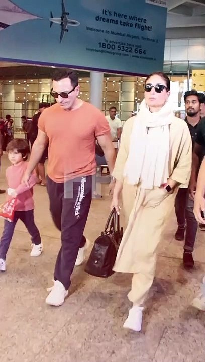 Kareena Kapoor, Saif Ali Khan Return to Mumbai With Kids After Africa Vacay