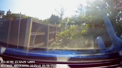 Road rage driver’s dashcam films him knocking motorcyclist off bike after 50mph chase