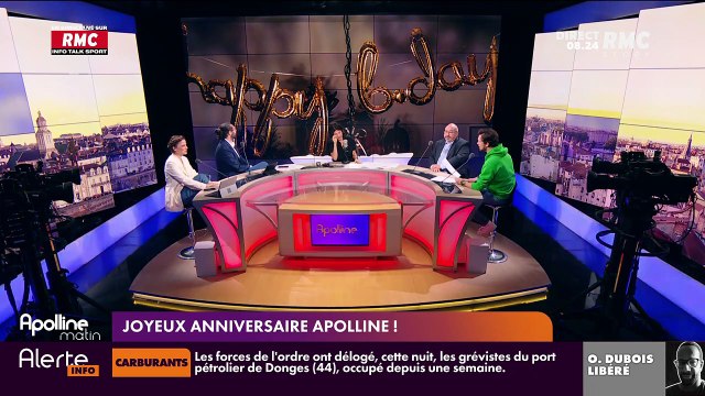 Quand l'équipe d'Apolline Matin fête l'anniversaire d'Apolline de Malherbe...