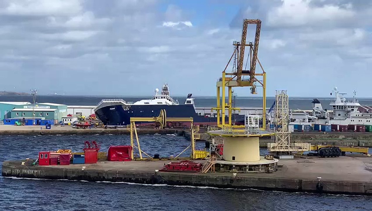 Emergency services at Leith Docks after ship to...