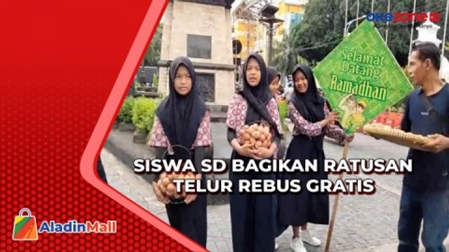 Sambut Puasa, Guru dan Siswa SD Bagikan Ratusan Telur Rebus Gratis di Solo