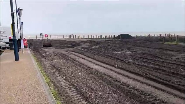 Rock A Nore Car Park in Hastings, East Sussex, being resurfaced ahead of summer