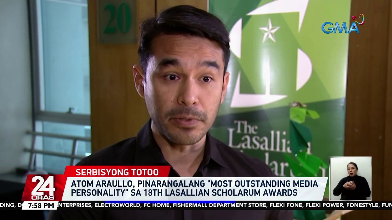 Atom Araullo, pinarangalang "Most Outstanding Media Personality" sa 18th Lasallian Scholarum Awards | 24 Oras