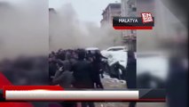 Malatya'da depremde 5 katlı binanın yıkılma anı