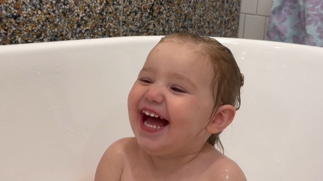 Cute toddlers enjoying bath time, true happiness looks like this