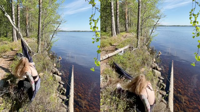 Snappy hammock fail makes woman realize that dead trees can't be trusted