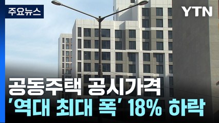 공동주택 공시가격 역대 최대 18% 하락...2년 전 수준 환원 / YTN