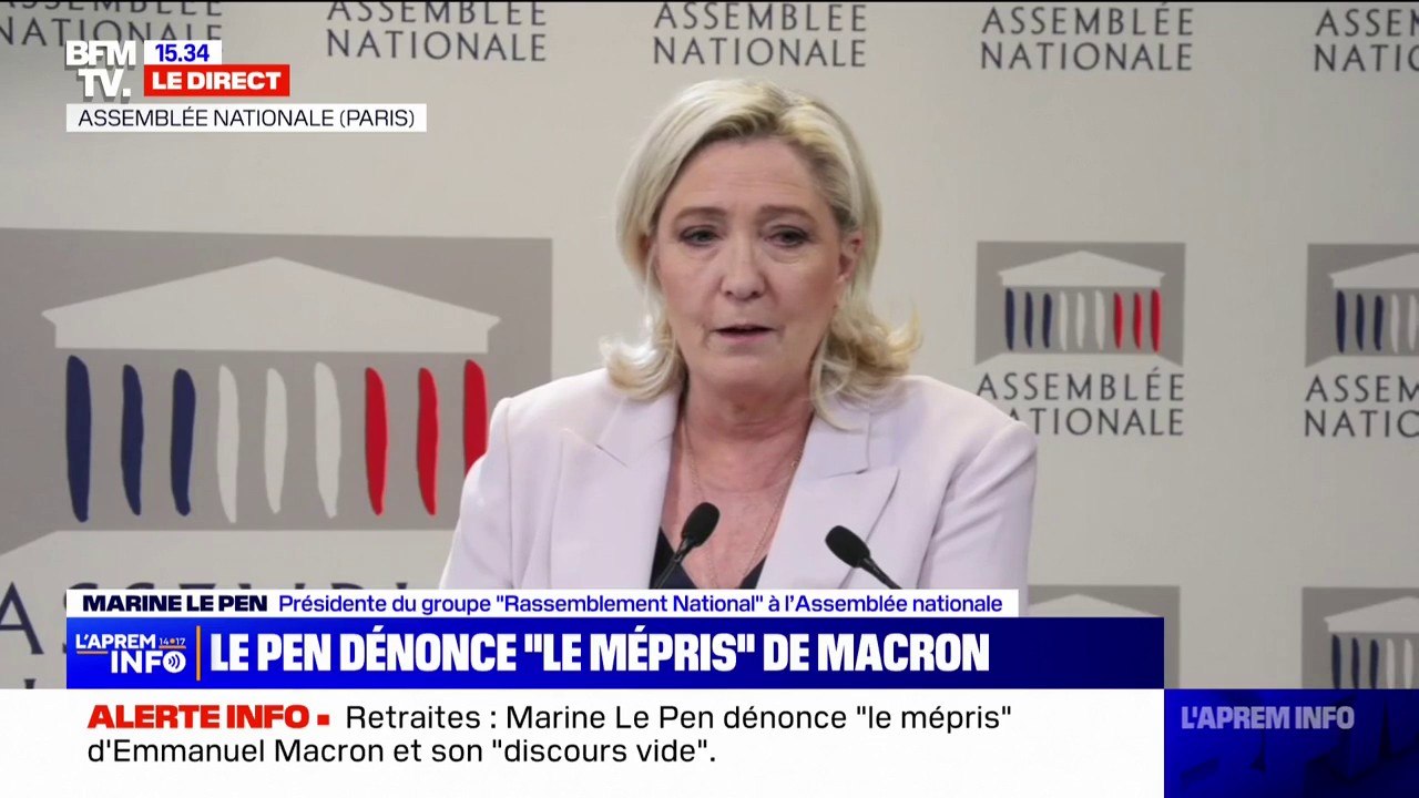 Marine Le Pen: "Il y a de grandes chances que le président de la République procède à un remaniement d'ici quelques semaines"