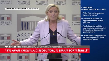 Marine Le Pen : «Il y a de grandes chances qu'Emmanuel Macron procède à un remaniement d'ici quelques semaines»
